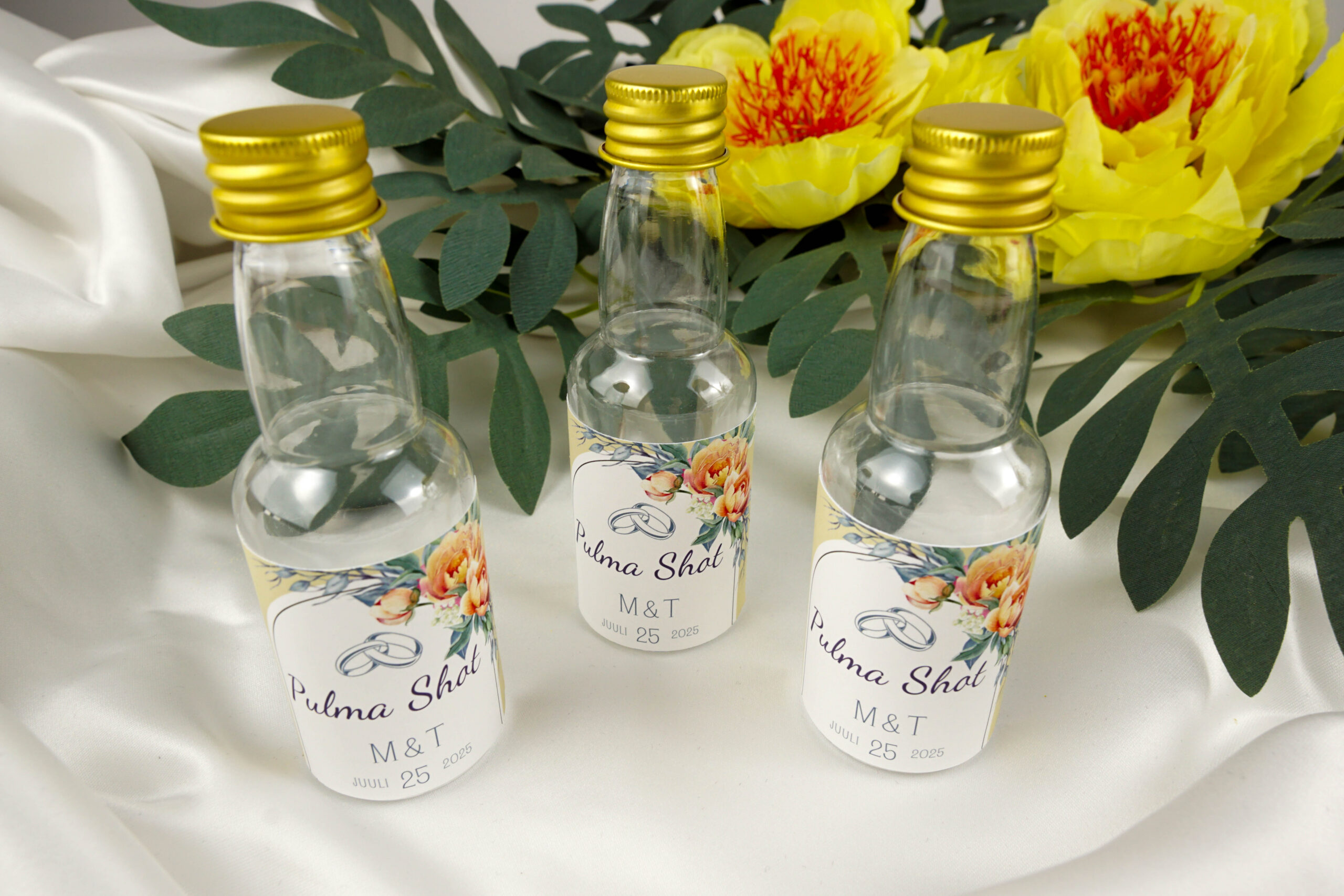pulma-shot pudelid- kauni sildiga personaliseeritud 50ml pudelid